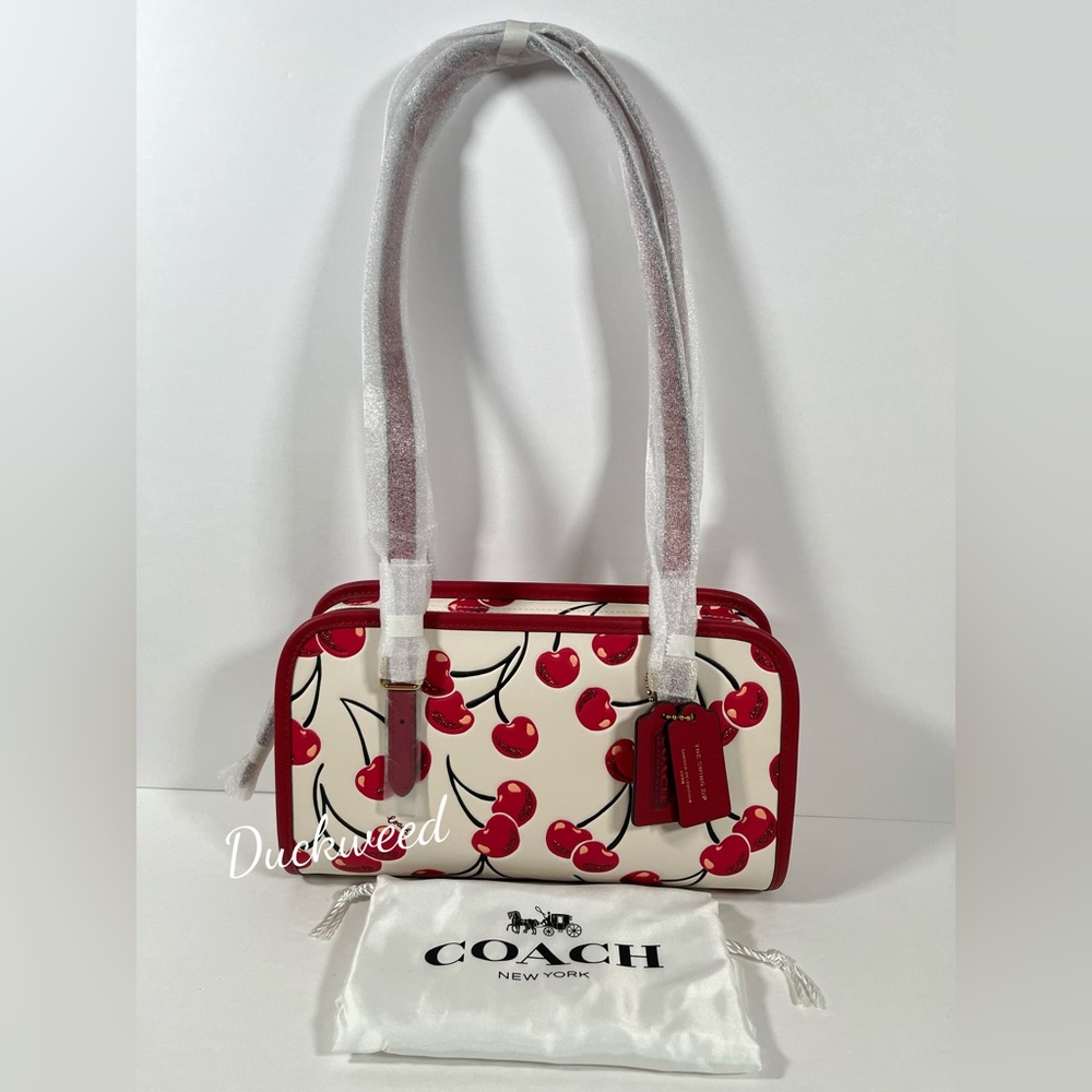 Coach Swing Zip Bag With Cherry Print NWT
